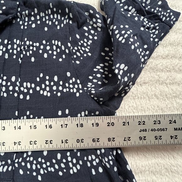 Orange Creek Womens Navy White Polka Dot Short Sleeve Button-Up Shirt Dress XL - Picture 8 of 11